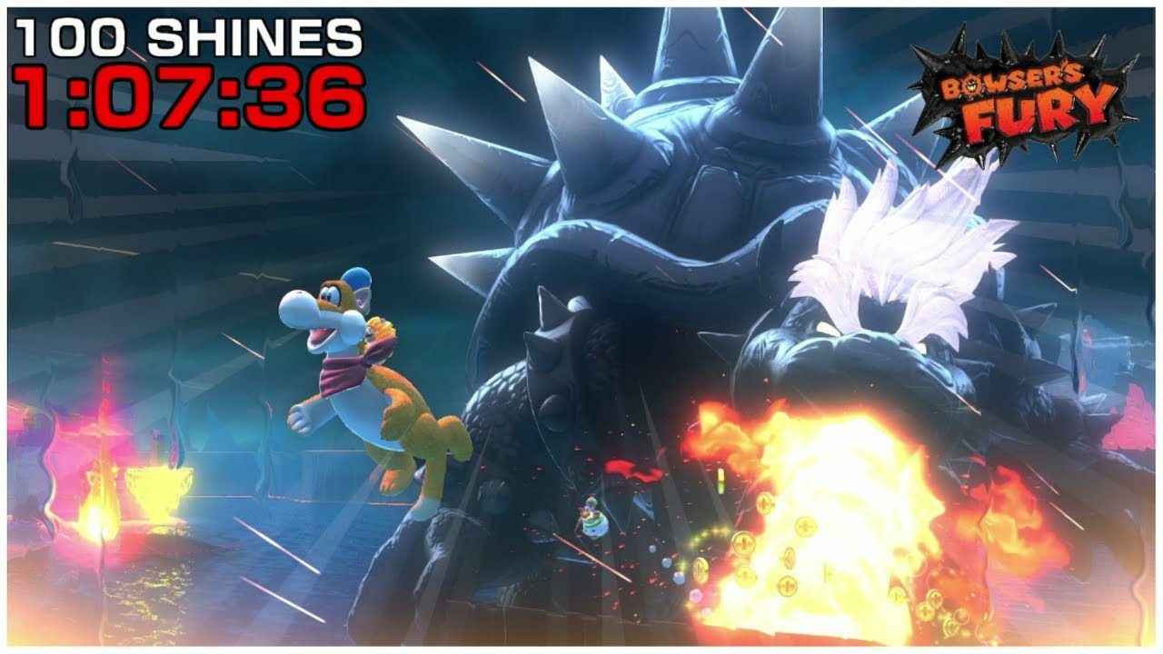 [Former WR] Bowser's Fury 100 Shines Speedrun in 1:07:36