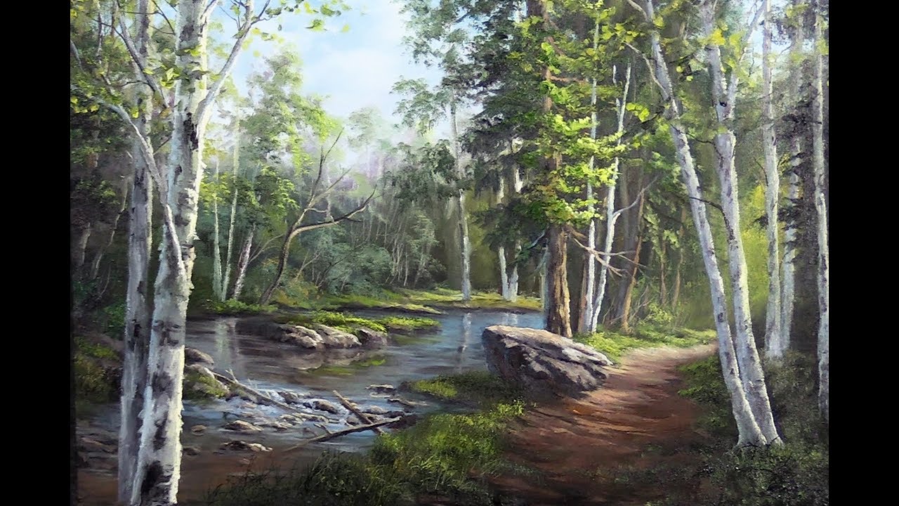 Скрытые берёзы — картина маслом