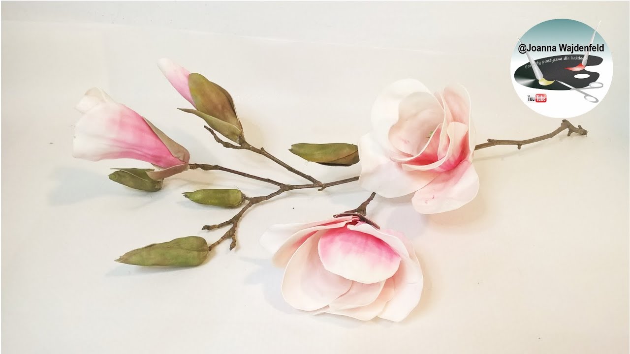 Jak zrobić kwiaty magnolii z foamiranu [HOW TO MAKE FOAM MAGNOLIA FLOWERS] - Pomysły plastyczne DiY