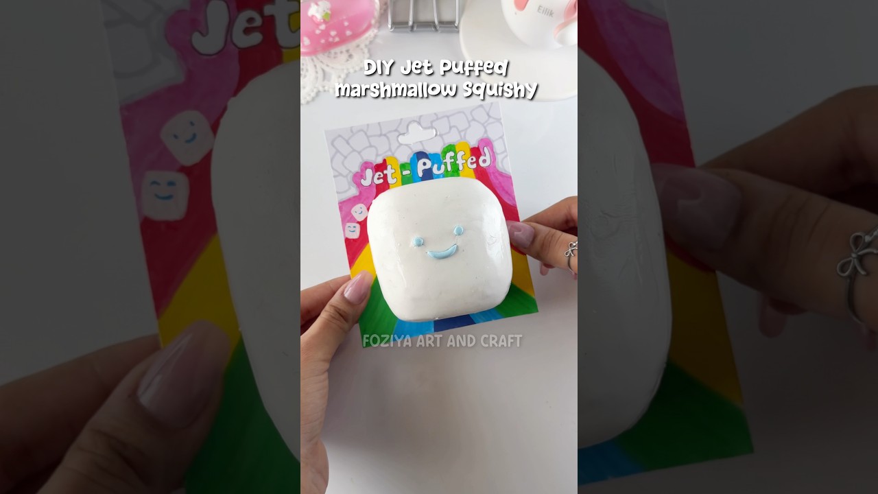 DIY Jet Puffed Marshmallow Squishy ✨🌈#diy #artandcraft #squishy #youtubeshorts #shorts #goviral