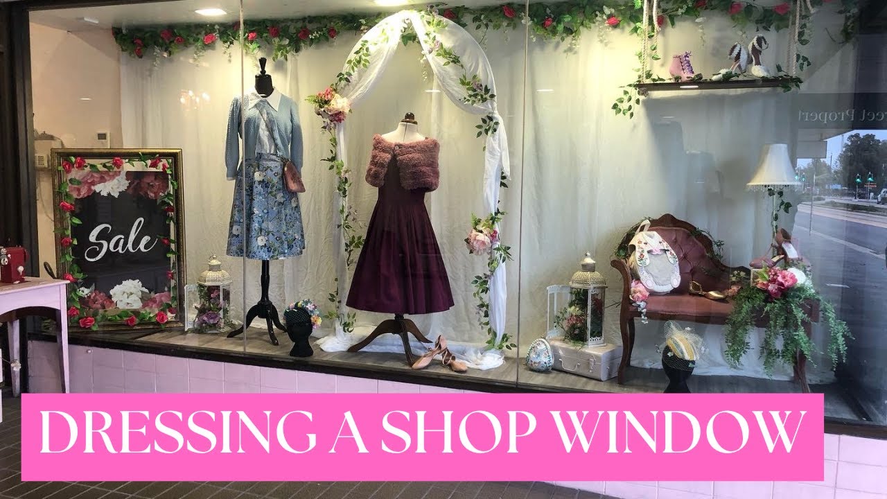 My first time dressing a commercial dress shop window! This turned out so well!