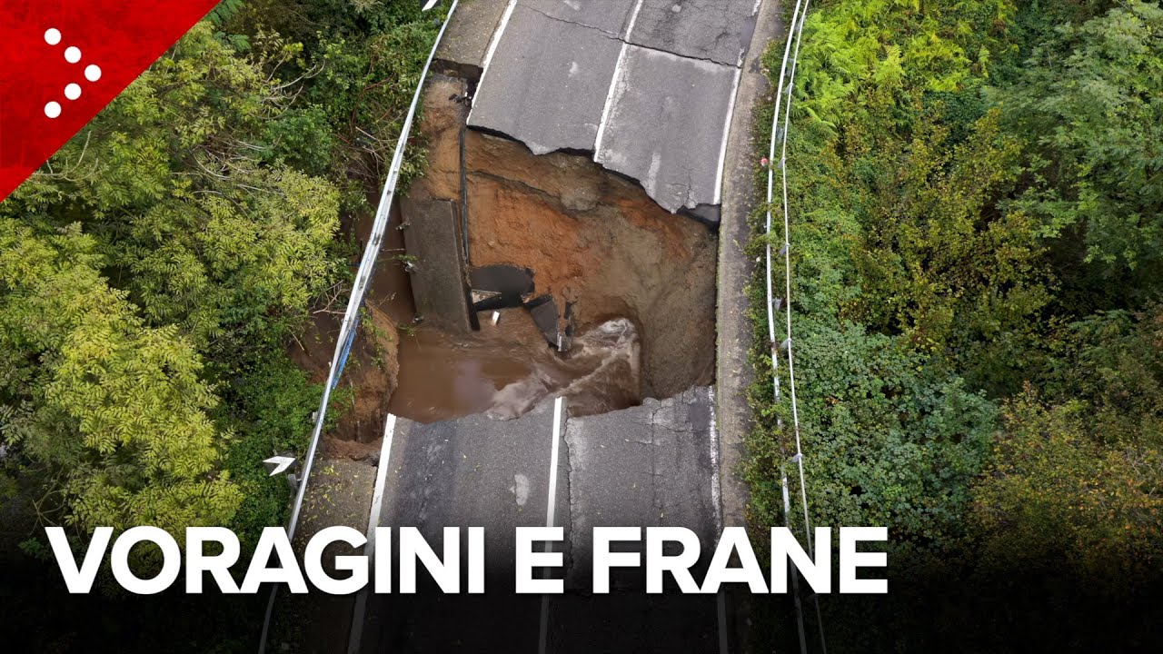 Maltempo in Lombardia, frane e allagamenti tra comasco e varesotto. Voragine spezza in due la Sp38