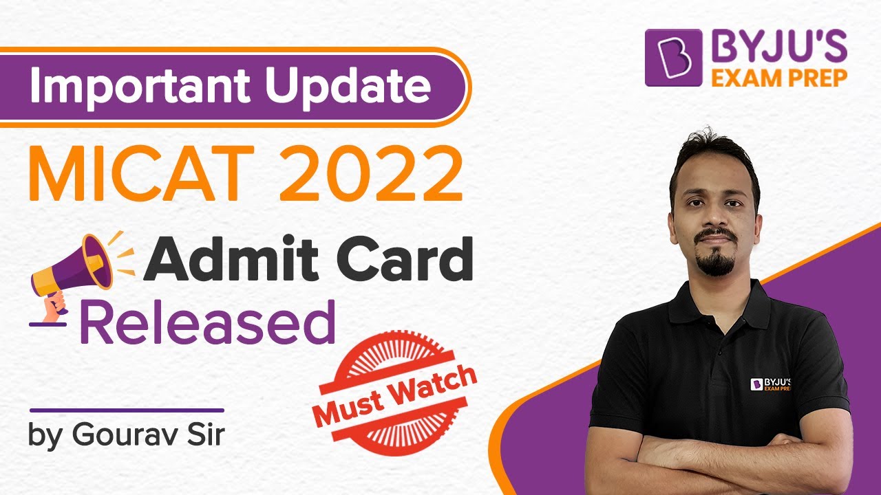 MICAT 2022 Admit Card Released | MICAT-1 | Gourav Gupta | @BYJUSExamPrepCATMBA