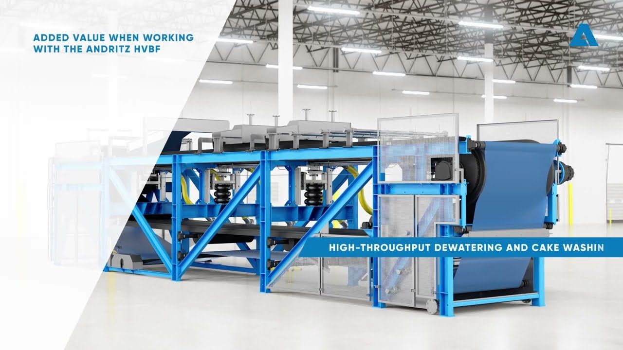 High-throughput dewatering and cake washing with horizontal vacuum belt filter (HVBF)