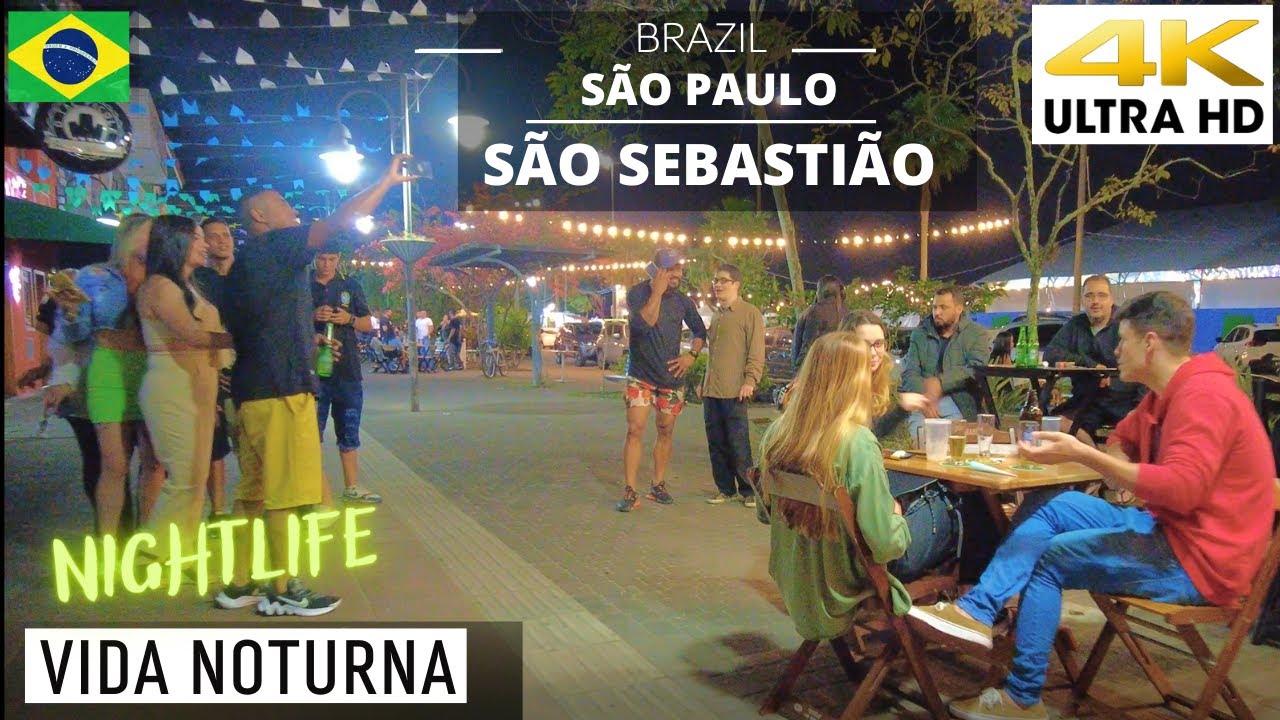 🇧🇷 Vida Noturna l Centro São Sebastião, Litoral Norte SP【4K】#nightlife #brazil
