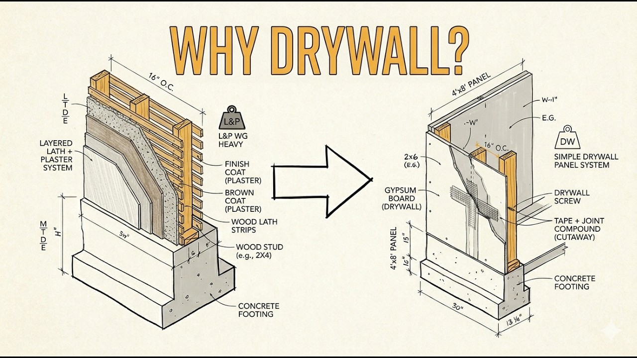Why Drywall Replaced Plaster | Construction Systems Explained