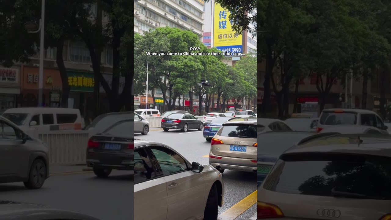 Robot traffic police in Shenzhen, China... #robot #fyp #china #drone