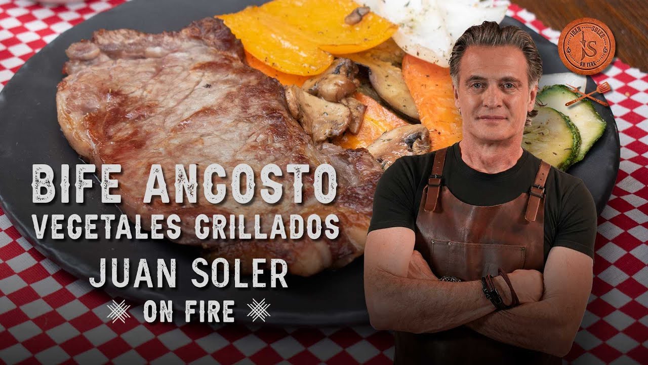 Delicioso bife con verduras grilladas en la parrilla | Juan Soler On Fire