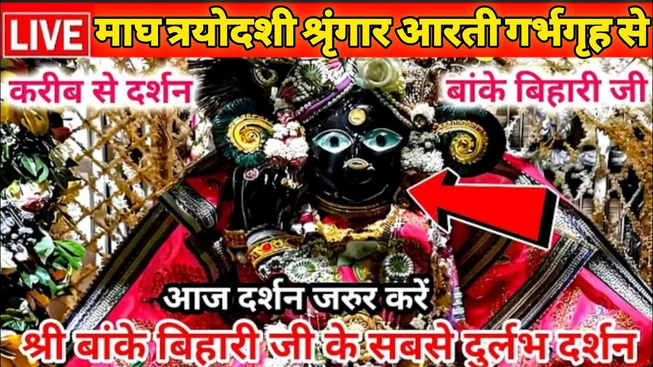 माघ शुक्ल त्रयोदशी 😍अद्भुत श्रृंगार आरती दर्शन गर्भगृह से 🥰आज आपके मध्य 🌺एकदम करीब से हुए प्राप्त
