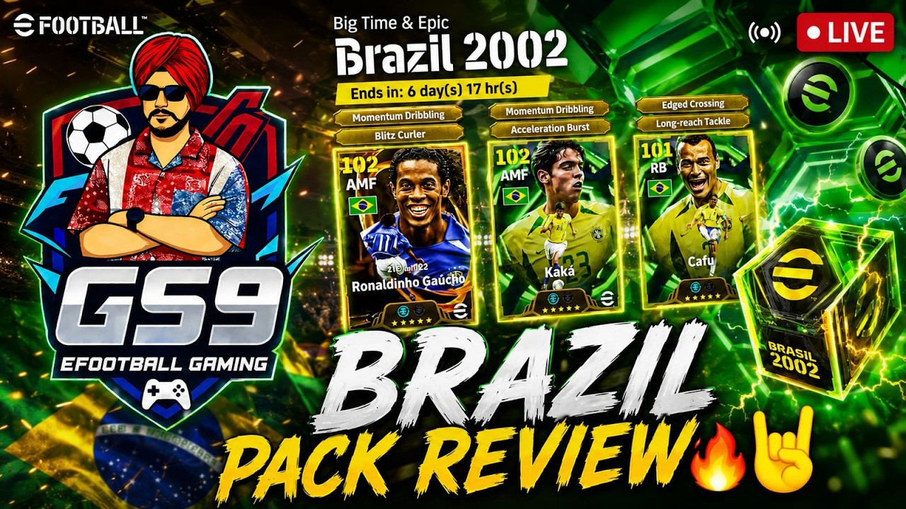 efootball live🔥 BRAZIL 2002 PACK REVIEW🔥Rankpush+ID reviews+1v1s❤️ #efootball #live