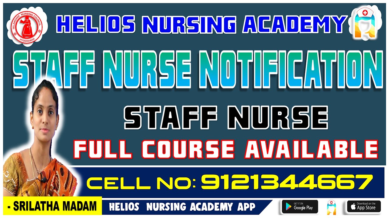 TSPSC STAFF NURSE NOTIFICATION |Full Course Available in Helios Nursing Academy App 👇| ☎ 9121344667