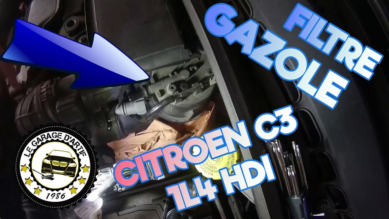 COMMENT CHANGER UN FILTRE À GAZOLE 🍺 SUR CITROEN C3 1L4 HDI (PURGE MANUELLE) 🚗 ?