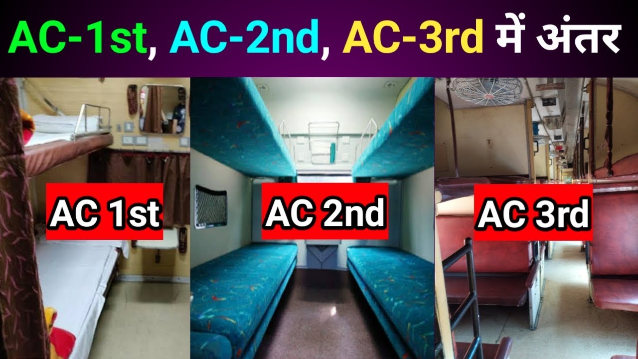 1st Ac vs 2nd Ac VS 3rd Ac Coach | Difference Between 1st Ac 2nd Ac and 3rd Ac Coaches in Railway