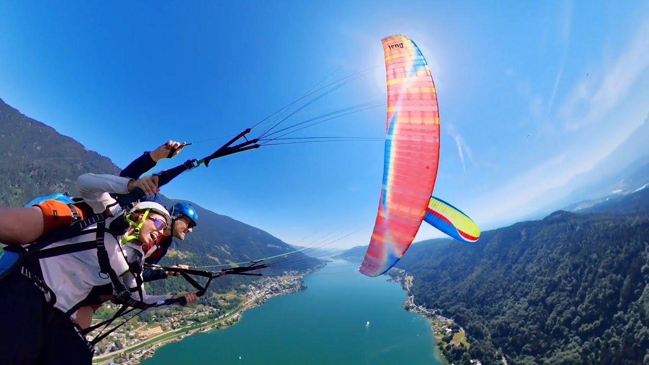 Gleitschirm Tandemflug Gerlitzen Vogelperspektive