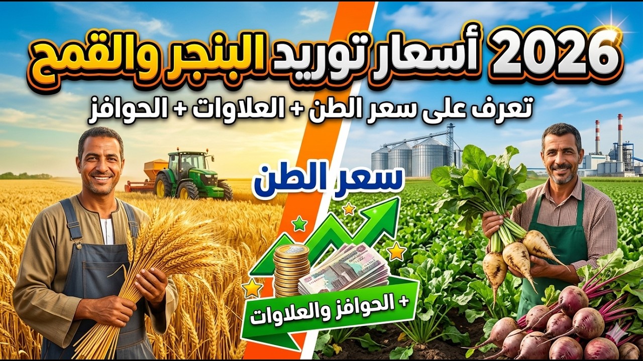 🌾 مفاجأة أسعار القمح والبنجر 2026 في مصر  أرباح الفلاح كام للفدان؟
