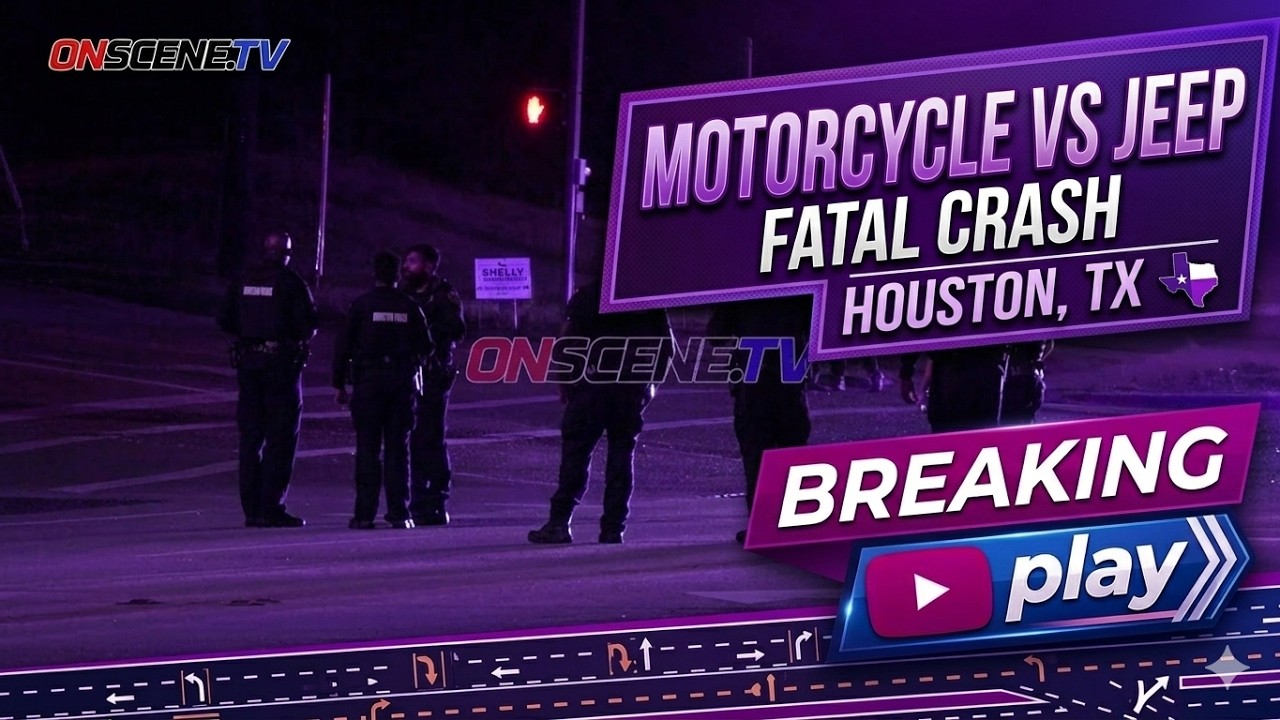 Motorcycle VS Jeep Fatal Crash, Houston, TX