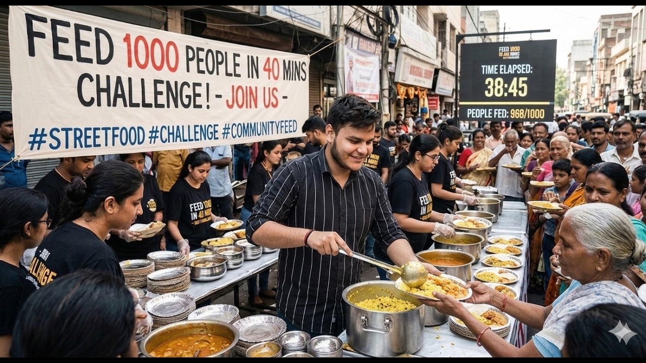 I FEED 1000 PEOPLE IN 40 MINS CHALLENGE