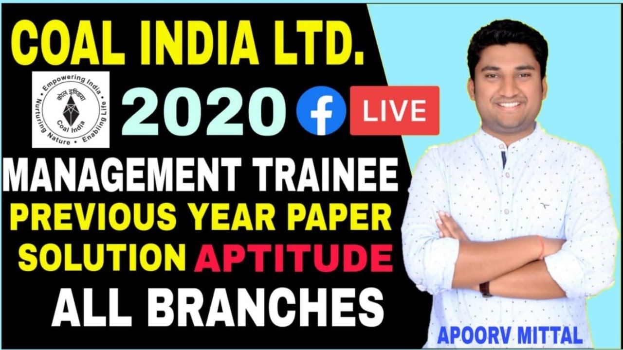 COAL INDIA MANAGEMENT TRAINEE PREVIOUS YEAR PAPER SOLUTION APTITUDE