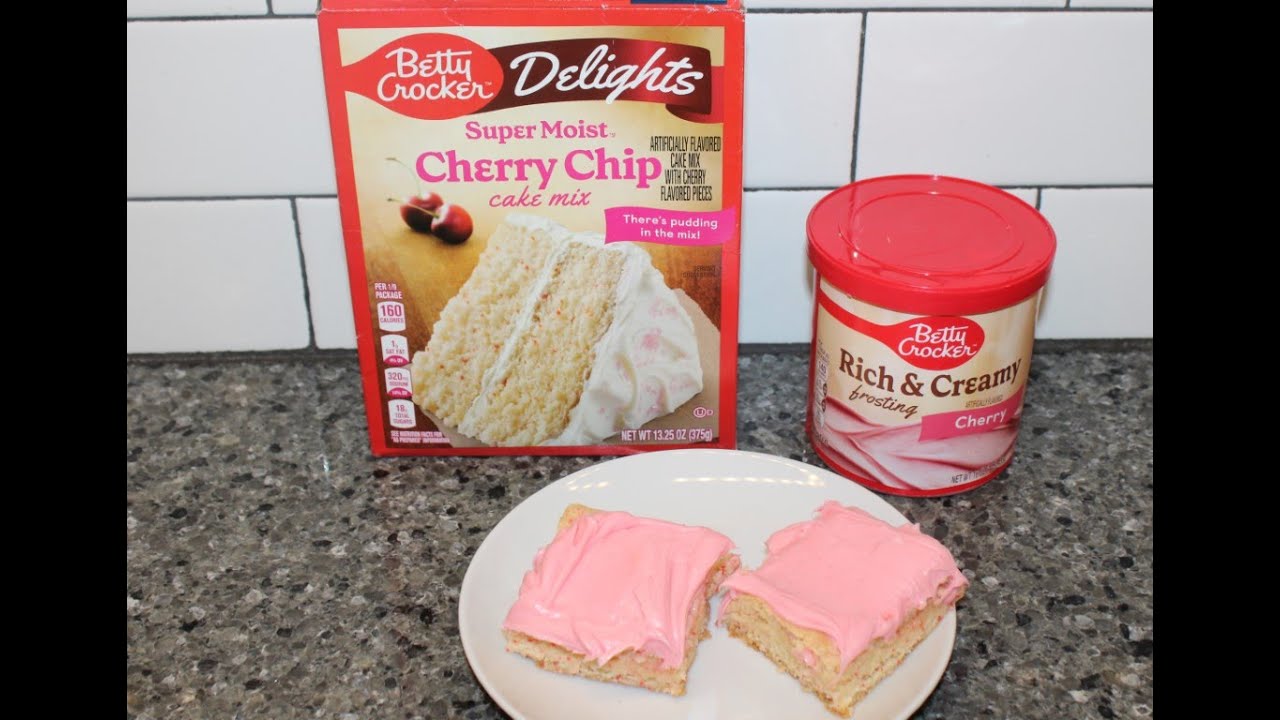 Making Cake Mix Brownies Using Betty Crocker Delights Super Moist Cherry Chip Cake Mix