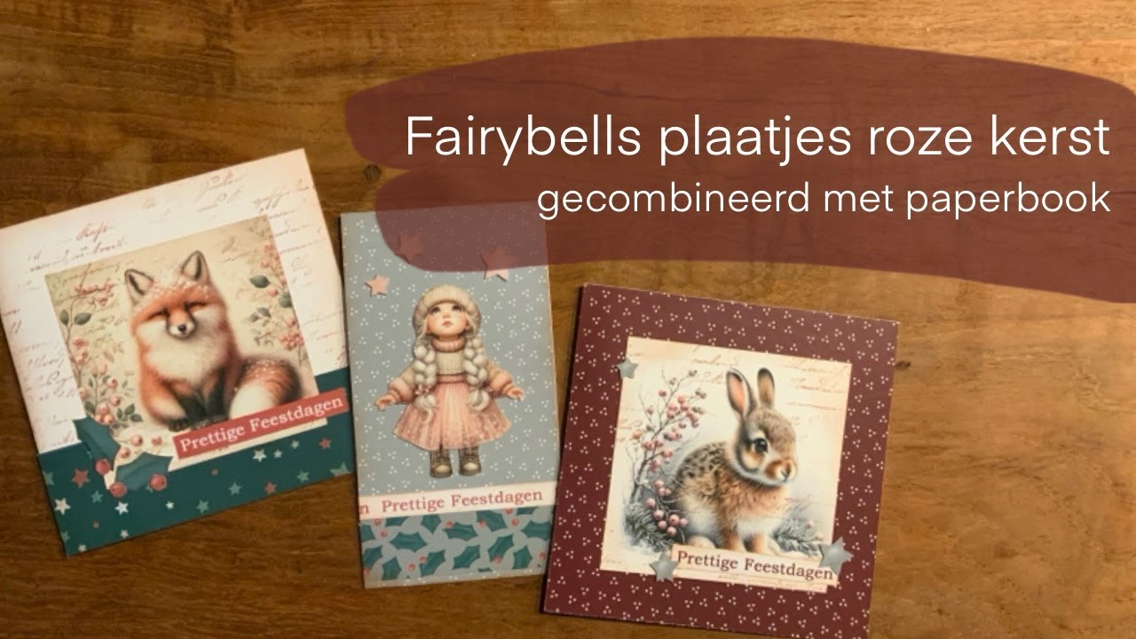 Fairybells plaatjes roze kerst gecombineerd met paperbook