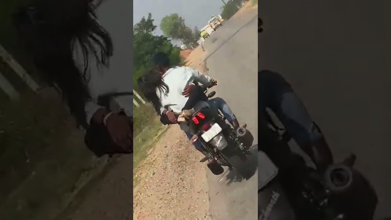 Indian Lovers Riding in bike and hug and kiss video 