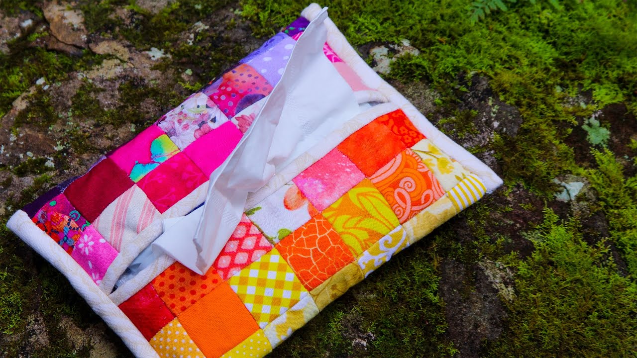 My 1st Pocket Tissue Cover | Slow Stitching | # 0003