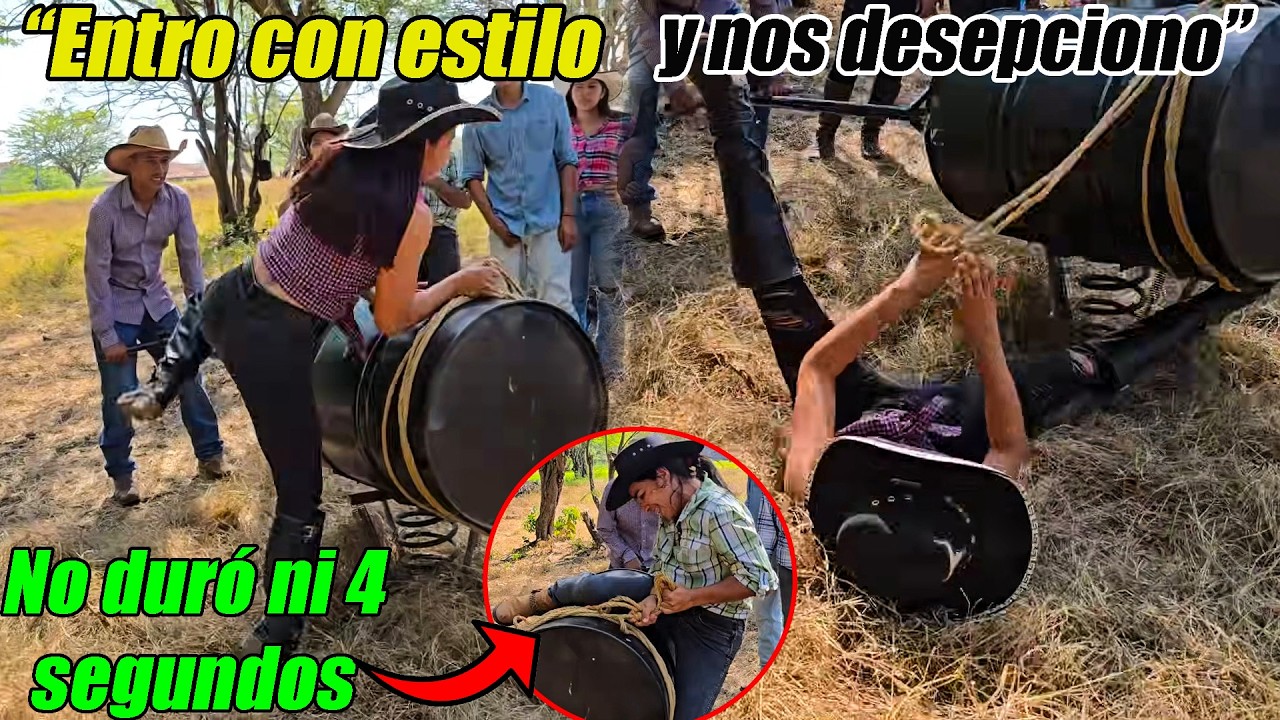 Estas vaqueras están ansiosas de subirse al Toro mecánico.