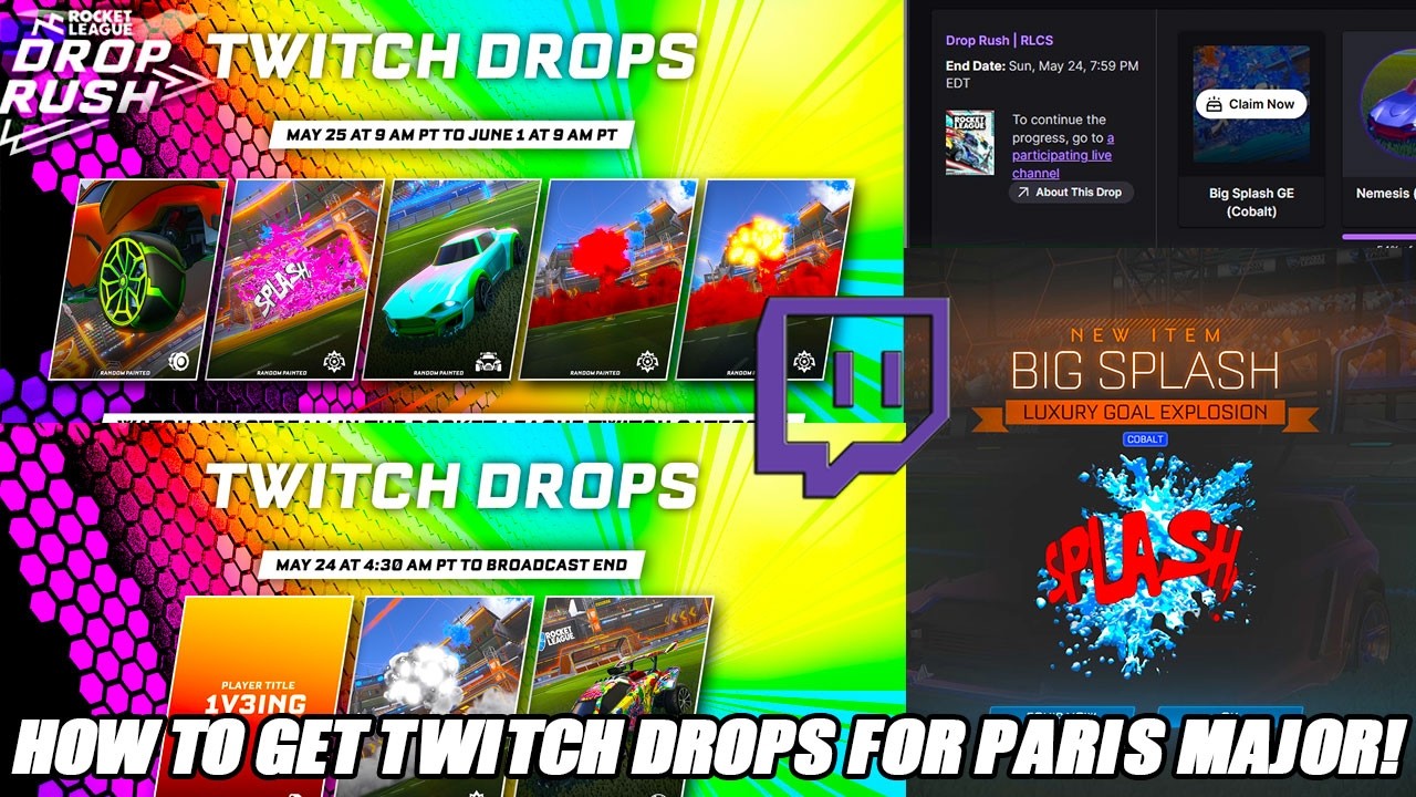 *НОВИНКА* Как получить БЕСПЛАТНЫЕ Twitch-дропсы RLCS Paris Major!! - Гайд по Rocket League