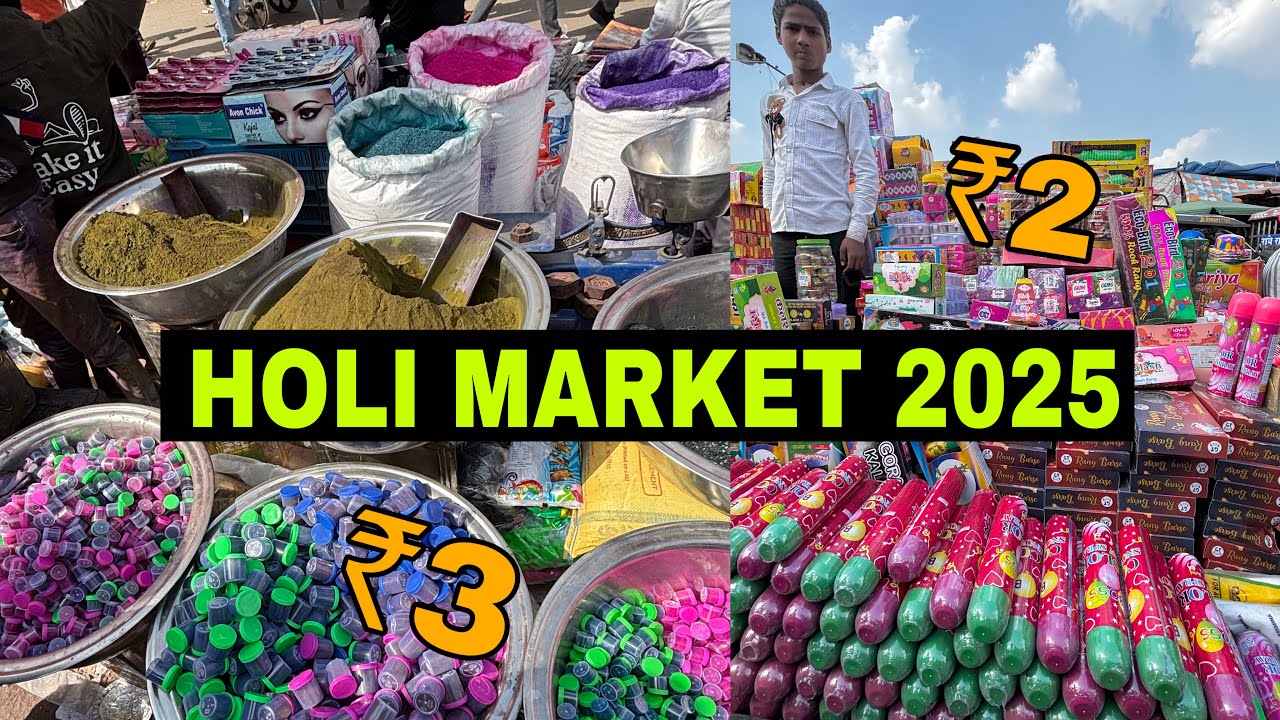 Cheapest Holi Market 2025 🔥 Exploring Gulal, Pichkari ₹4Rs | Holi Stash | Sadar Bazar Holi Market