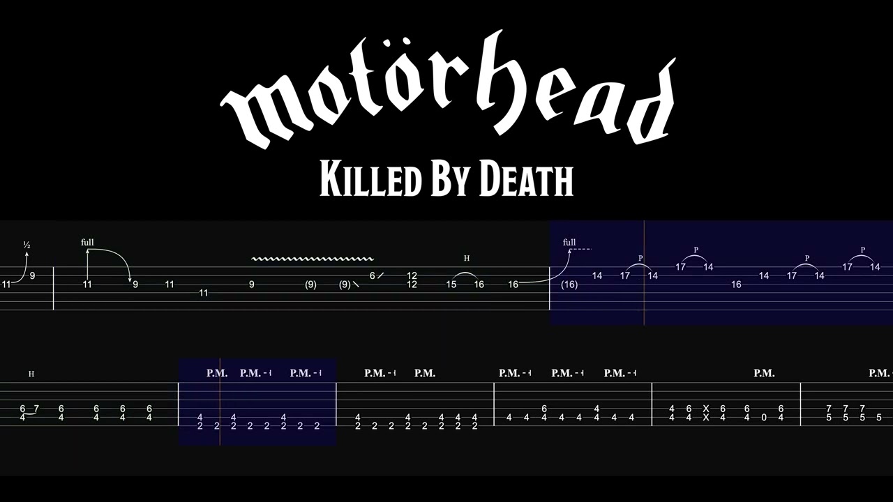 Motörhead - Killed by Death - Play Along Guitar Tab (E♭ Tuning)