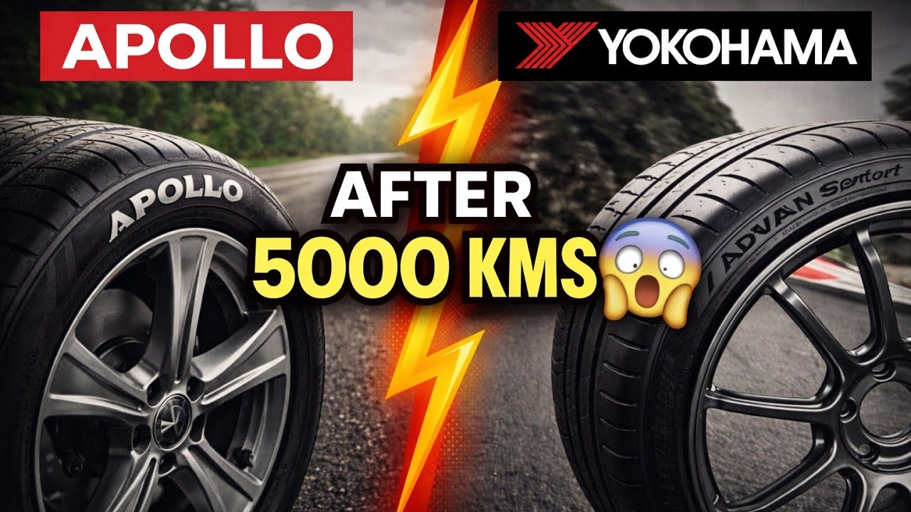 Apollo Yokohama Tyre Comparison after running 5000 km