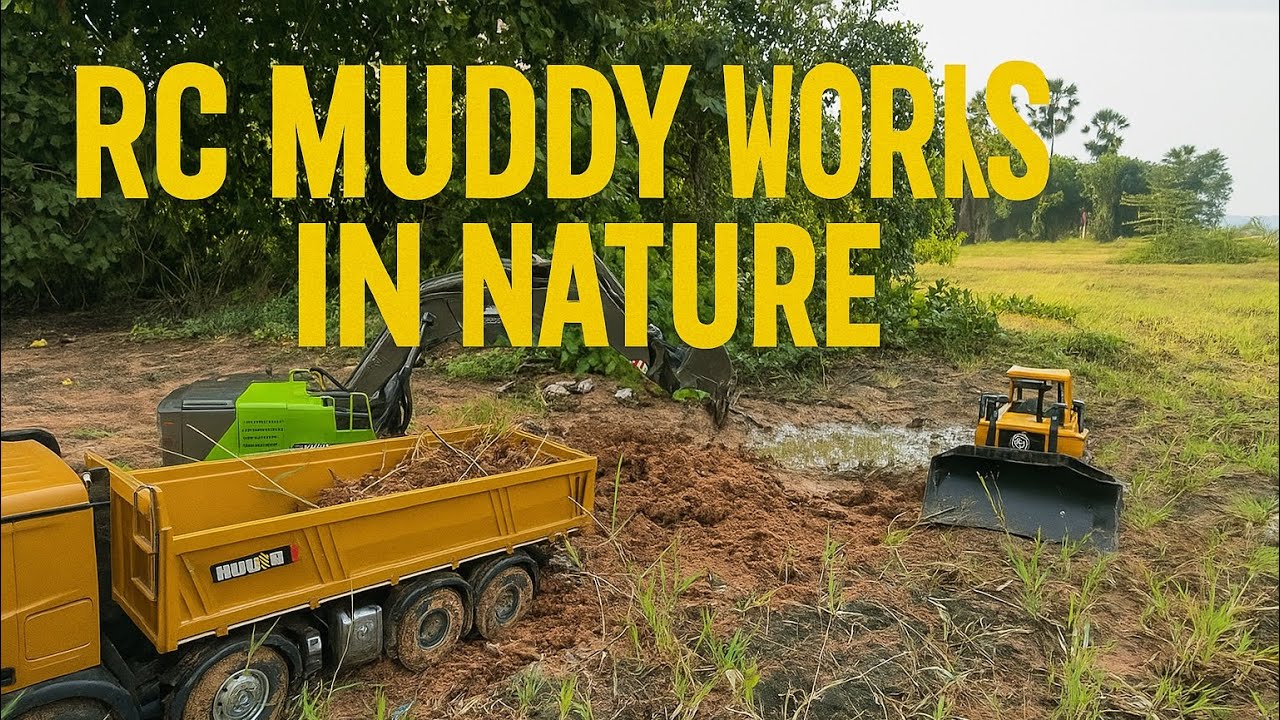 RC Muddy Works in Green Nature with ASMR | RC Truck Lab