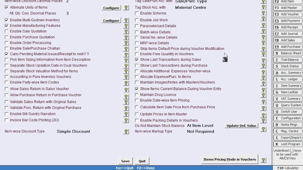 Show last transaction during sales in BUSY (English)