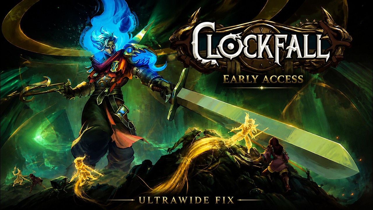 CLOCKFALL (Ultrawide Fix - 2026) - PC Ultra Widescreen 5120x1440 ratio 32:9 (CRG9 / Odyssey G9)