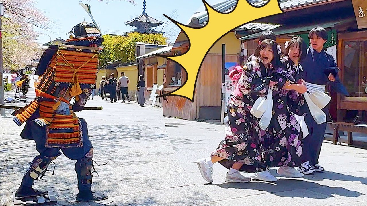 #101 SAMURAI Statue Prank in Kyoto Japan | Awesome Shogun Mannequin prank reactions Kiyomizu Temple