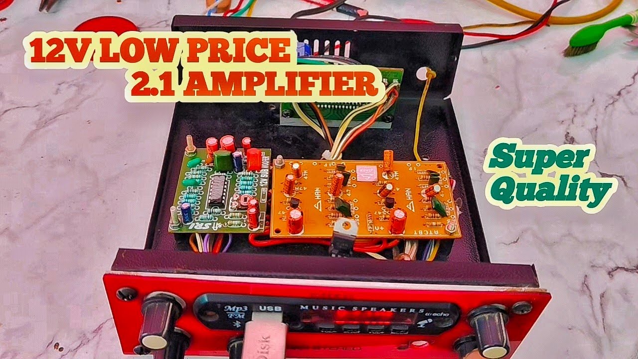 12V LOW PRICE 2.1 AMPLIFIER | TDA 7388 ic Board #rvaudio #automobile #amplifier