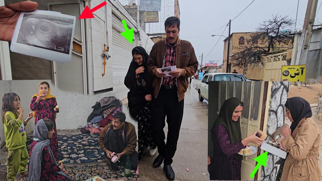 Hakimeh is on the verge of becoming a mother. Rajab's happiness under the heavy rain.