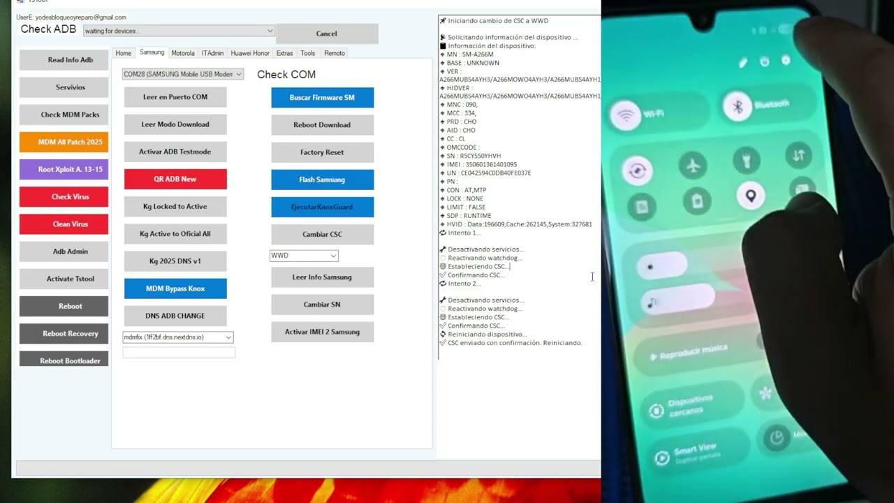 Activar adb em Samsung Android 15 segunda parte Tstool
