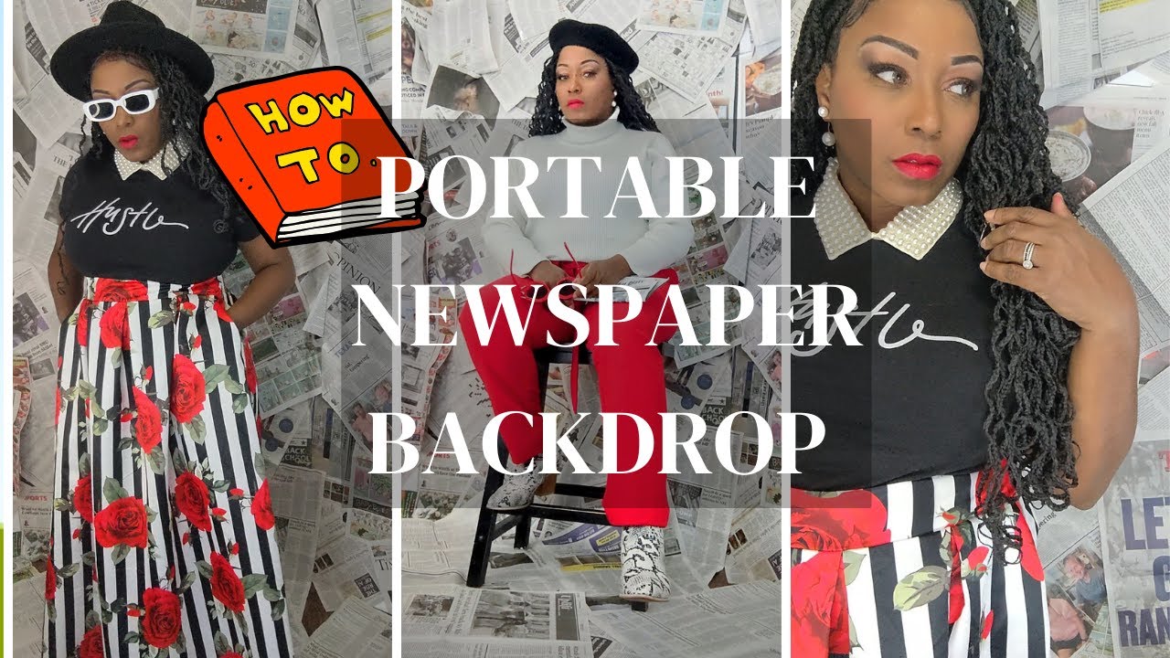 PORTABLE NEWSPAPER PHOTO BACKDROP UNDER $25| CHEAP PHOTOGRAPHY| INEXPENSIVE BACKDROP| #DIY