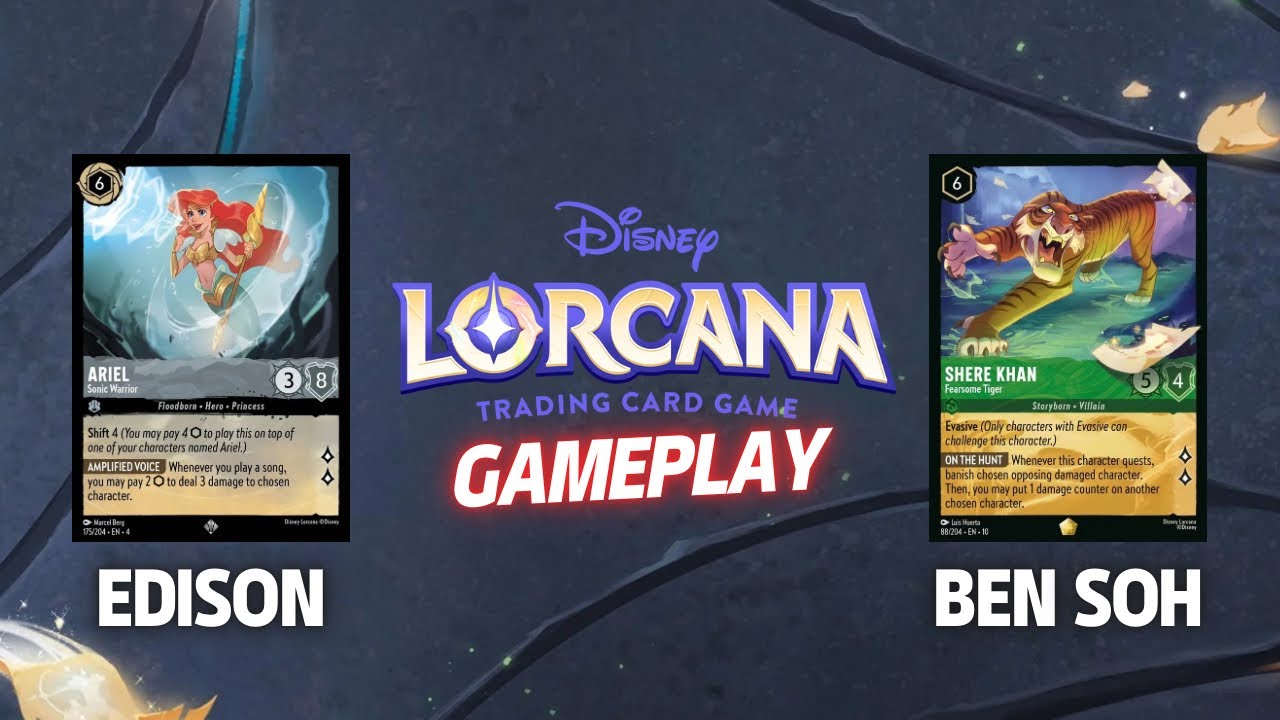 Disney Lorcana - Геймплей - Эдисон (Сапфировая сталь) против Бена Со (Изумрудный сапфир)