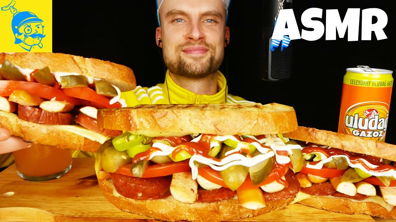 Türkischer Mukbang: Ayvalik Toast (ENDLOS WURST) 🇹🇷🇩🇪 ASMR Deutsch
