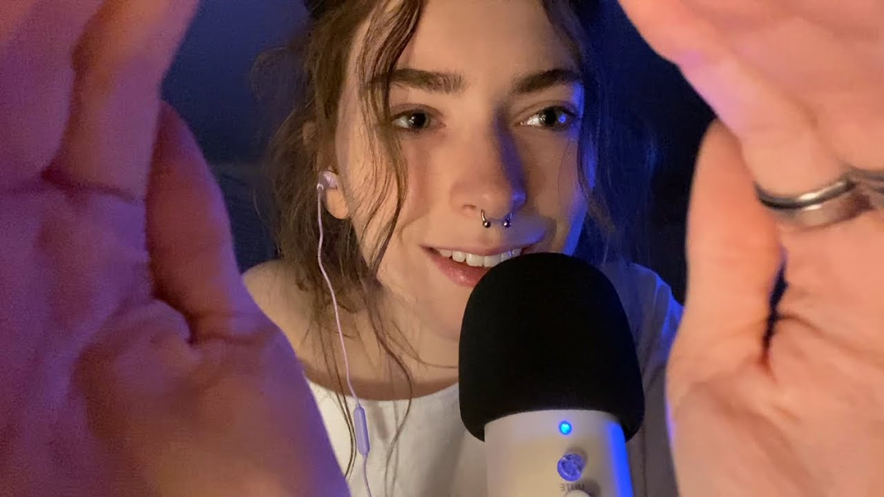 asmr—positive affirmations and face touching (with some rain sounds)🌧️