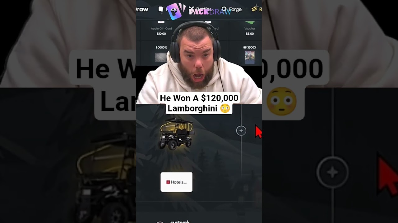 He Won $120,000 Lamborghini 😳 #togi #trending #packdraw