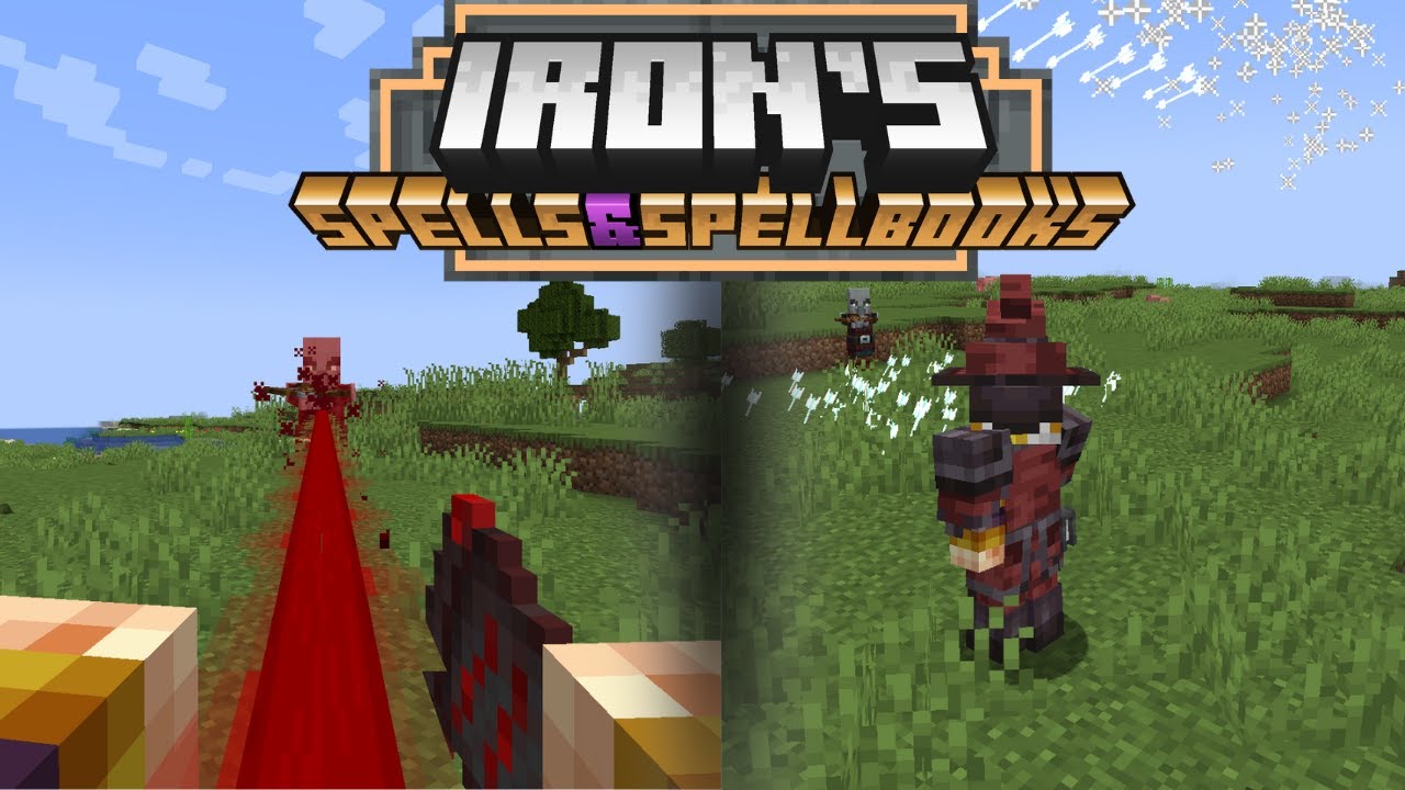 Все свитки мода на магию!  - Обзор мода Iron's Spells n Spellbooks 1.20.1