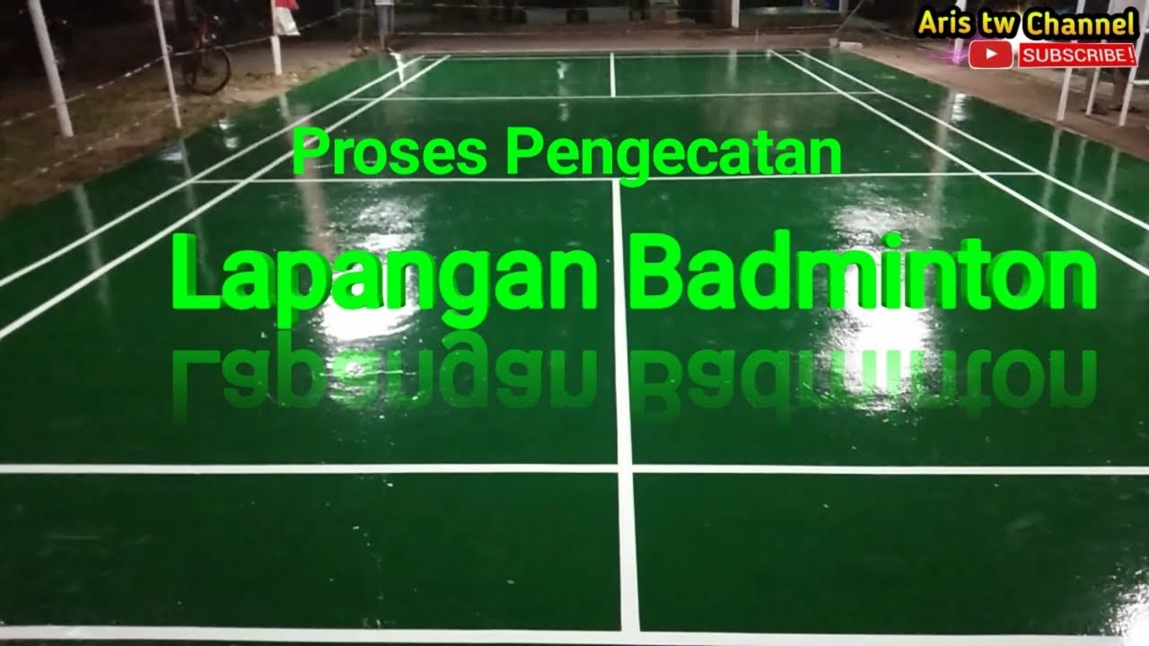 Pengecatan lapangan badminton outdoor  rt 09