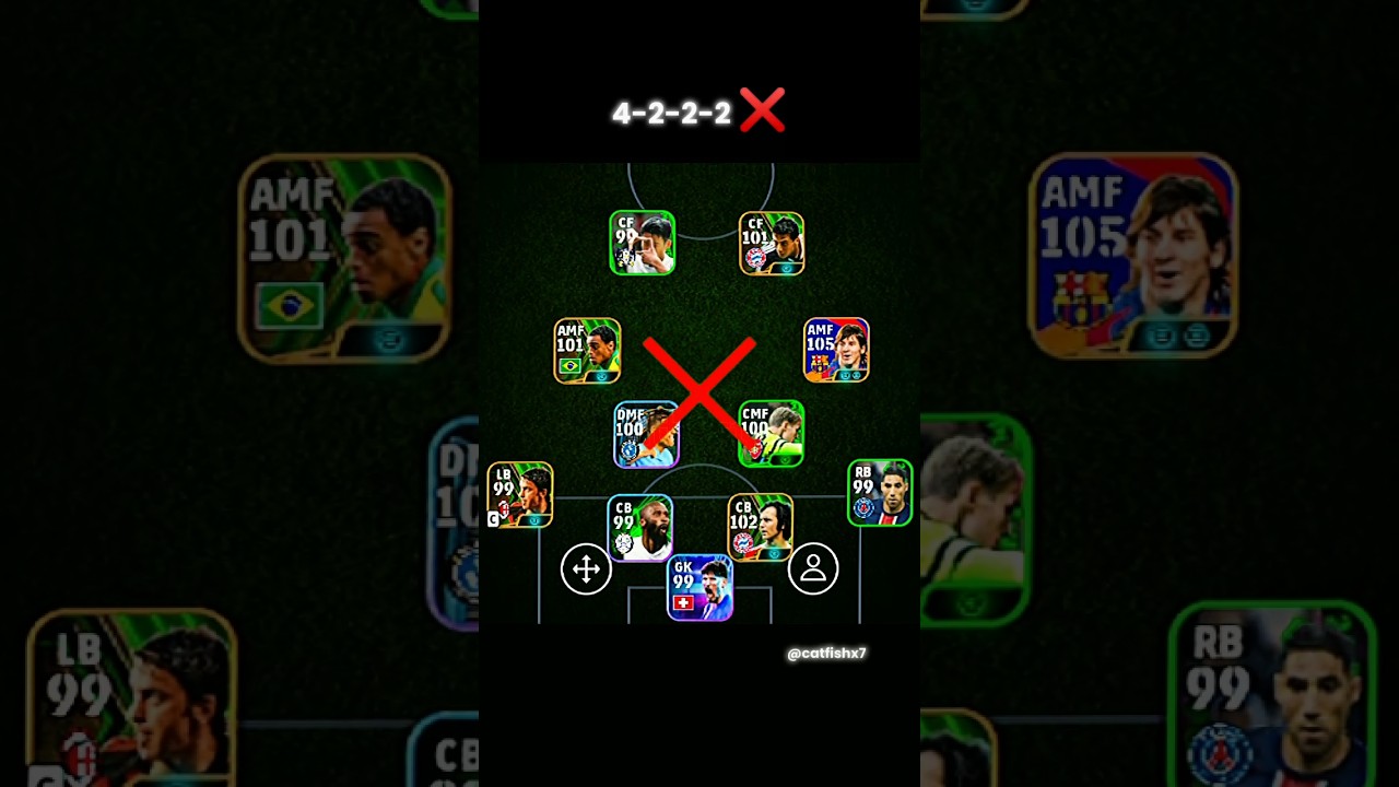 New 4-2-2-2 formation💀🔥 #efootball #efootball2025 #efootballmobile