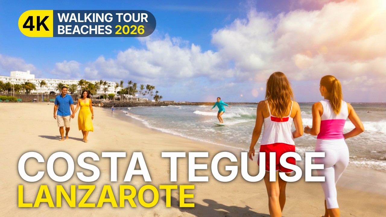 Beaches & Cocktails in Costa Teguise, Lanzarote - 4K Walking Tour 2026