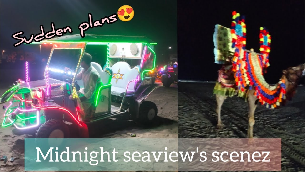 Midnight Seaview's Outing🫶❤️|Mini Vlog #karachi #seaview #beach #familyvlog