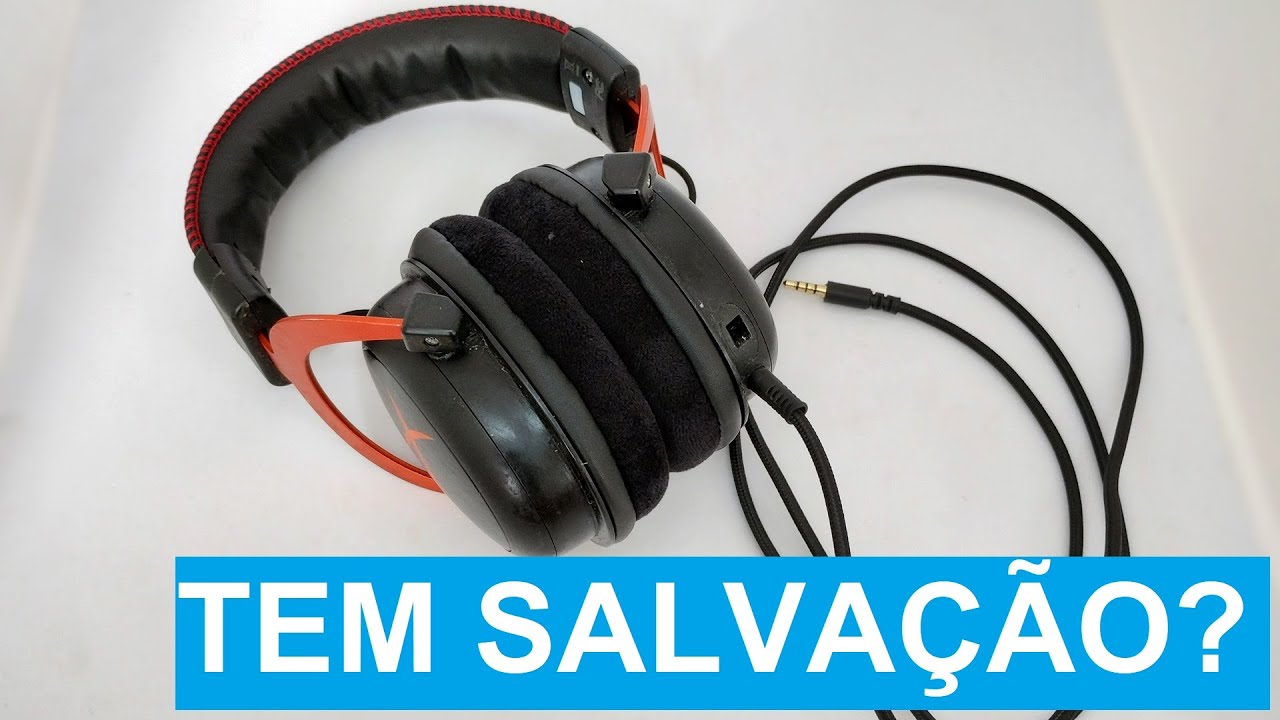 Conserto Fone de Ouvido Hyperx Cloud II - Não funciona um canal e troca de cabo e acabamento