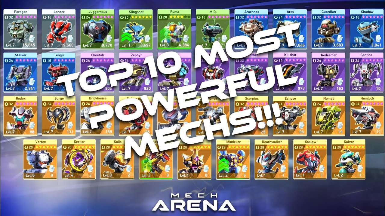 TOP 10 Most Powerful Mechs in Mech Arena